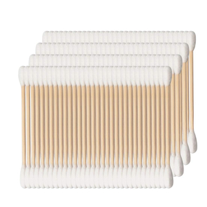 Bastoncillo de algodón blanco estéril biodegradable con adhesivo de madera