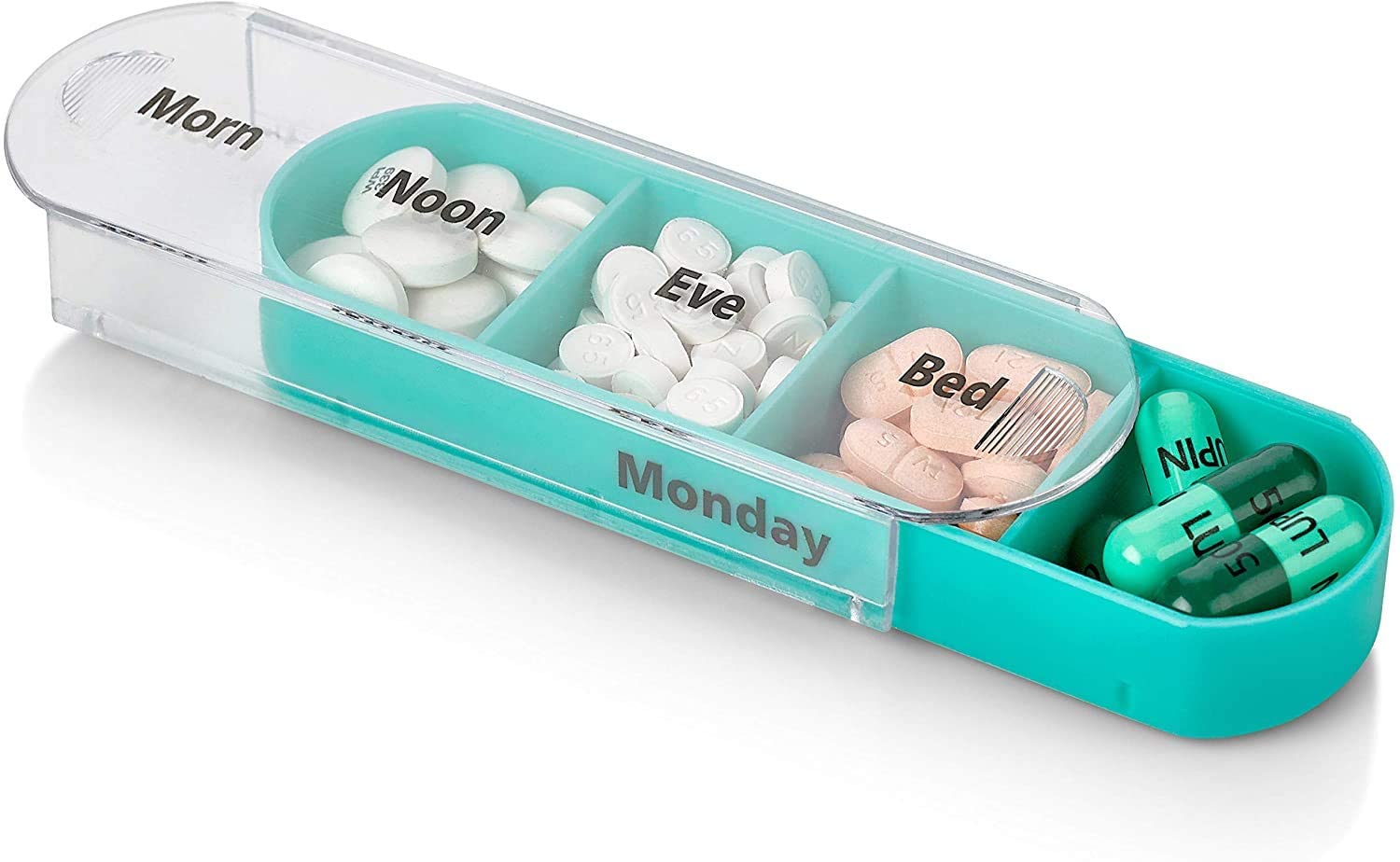 Organizador de píldoras de recordatorio de medicación diaria colorido apilable