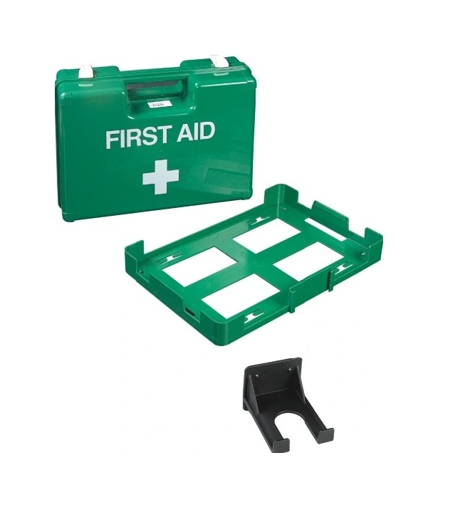 Caja de primeros auxilios de plástico ABS de plástico médico con percha de divisor y pared