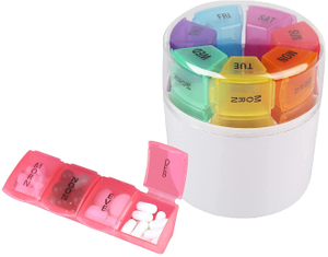 Práctico organizador de pastillas para medicamentos recetados semanalmente 4 veces al día