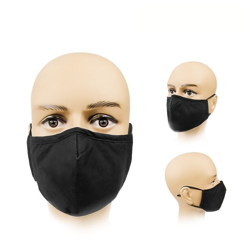 Máscara reutilizable de algodón negro de 3 capas al por menor con filtros