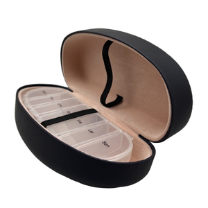 Organizador semanal de pastillas con 7 compartimentos y estuche para gafas