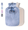 Bolsa de agua de terapia caliente de caucho natural 2L con cubierta suave para aliviar el dolor